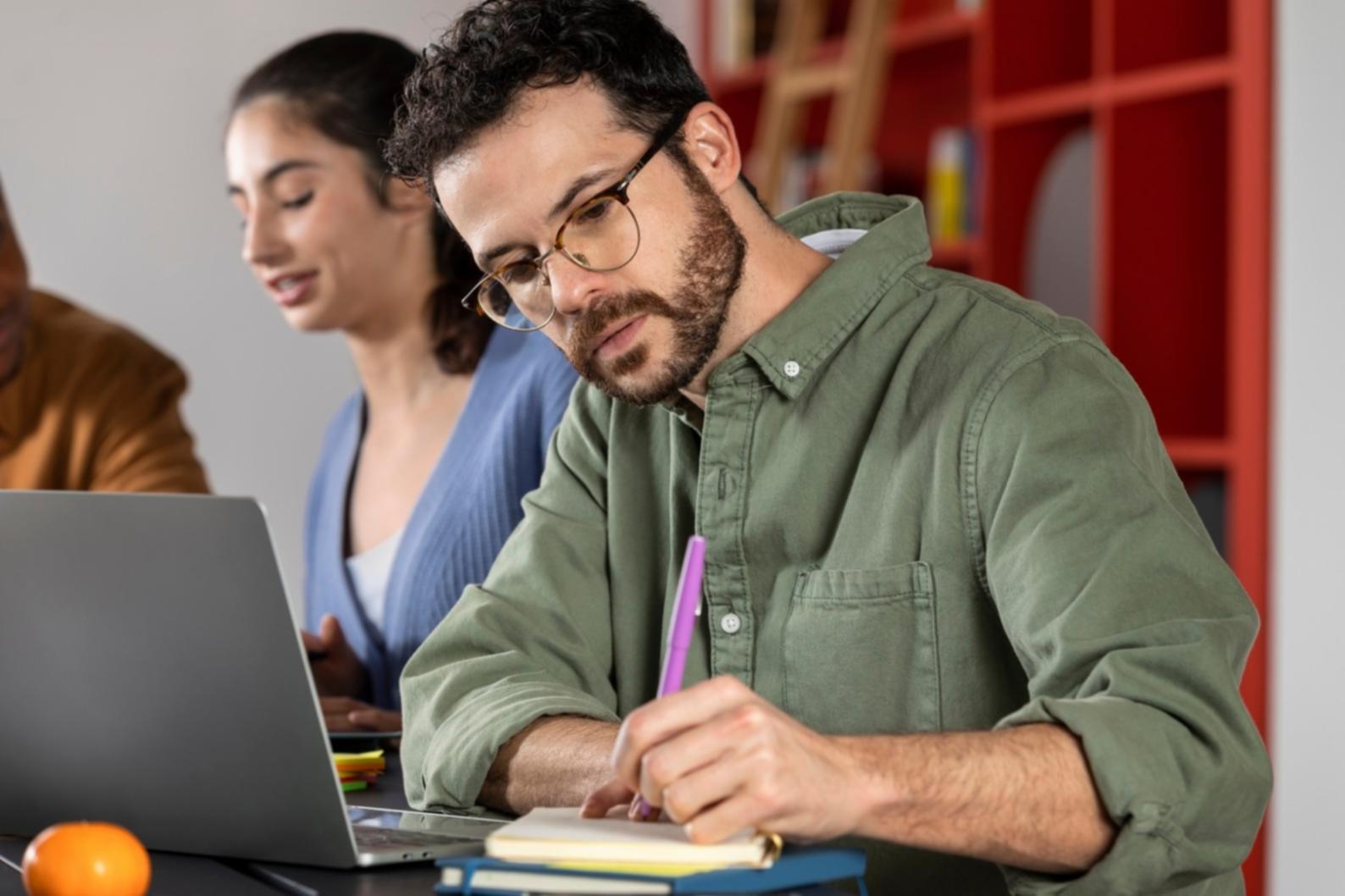 Financial planning workspace with budget documents